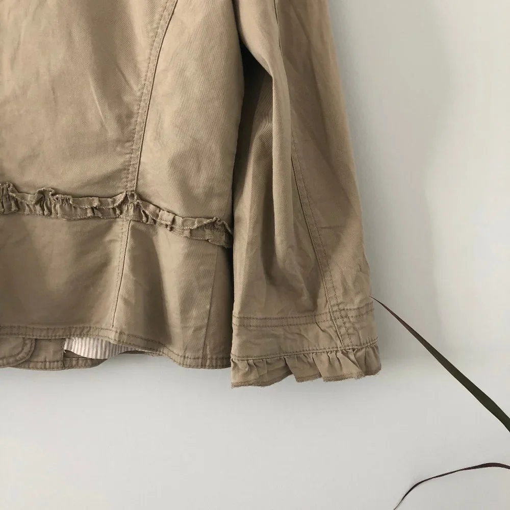 LOFT Tan Ruffle Trim Jacket - Picture 9 of 10